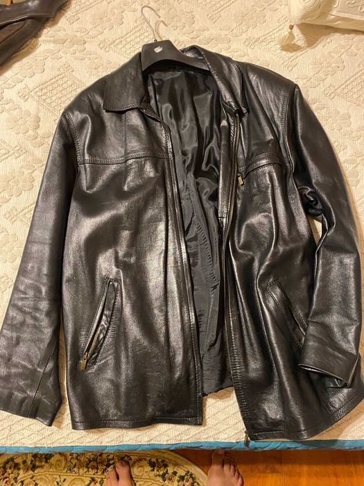Geaca piele barbateasca neagra XXL