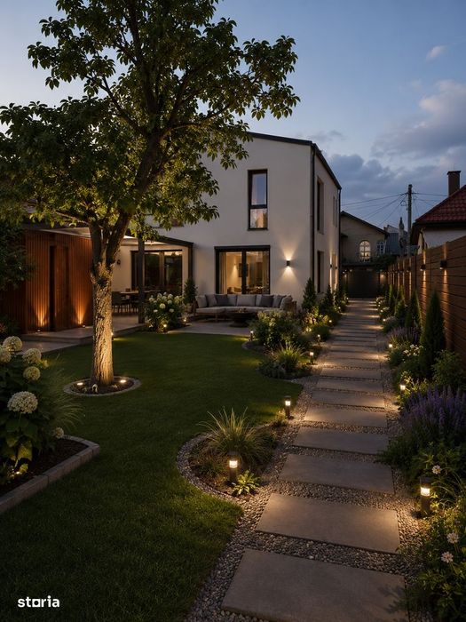 Casă individuală cu arhitectură contemporană 166 mp utili teren 450 mp