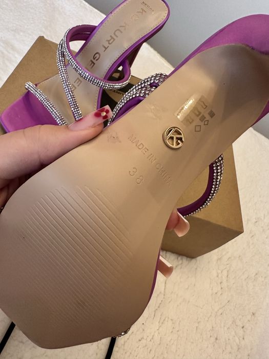 Pantofi cu toc cu satin marimea 38