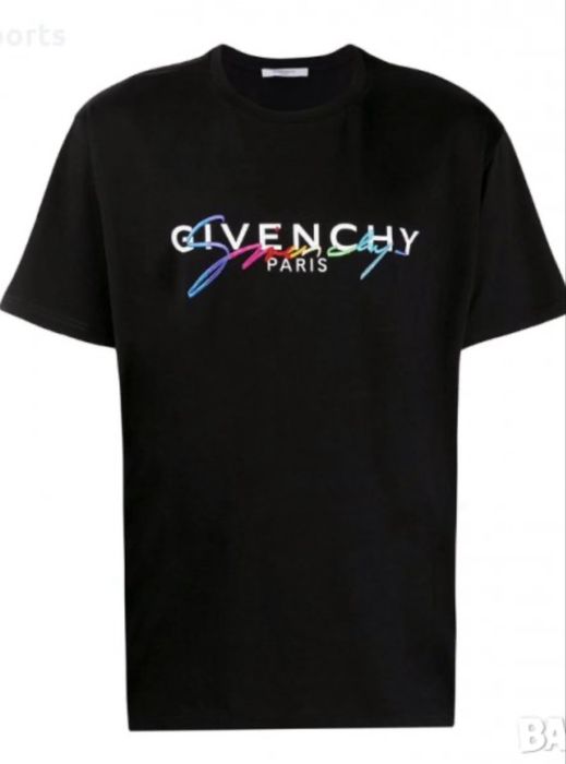 Givenchy Black Logo Embroidered Cotton T-Shirt XL