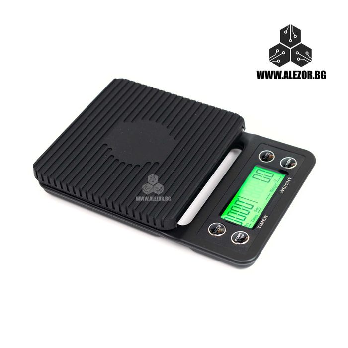 Електронна везна за кафе с таймер,Обхват 5kg, Резолюция 0.1g, 20204109