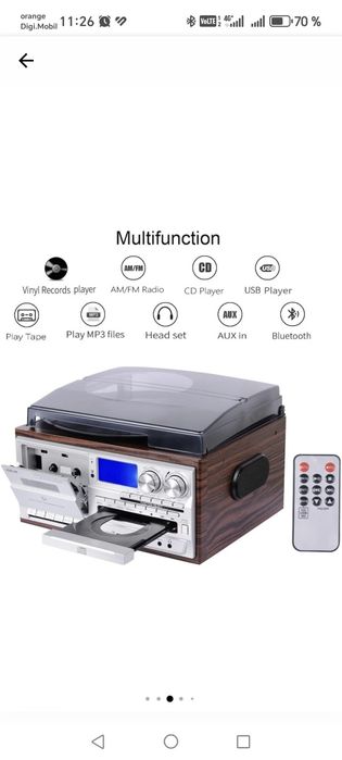Vând pick up stereo 8 în 1