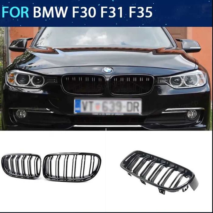 Grile Duble Negru Lucios BMW E90 E70 E71 F30 F32 F10 E60