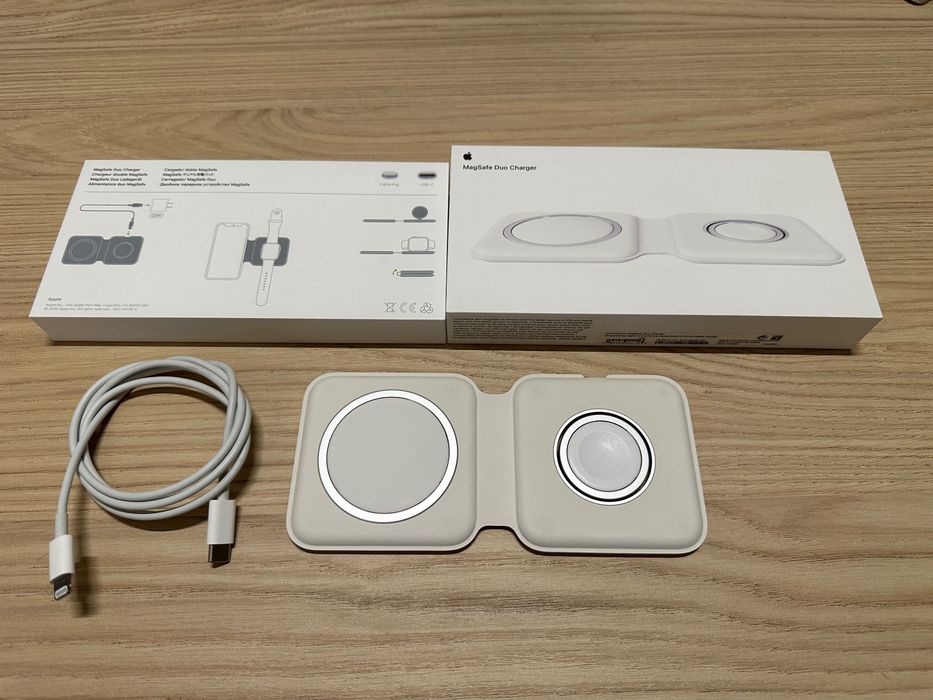 Incarcator wireless APPLE MagSafe Duo Charger, Lightning 14W, alb - ORIGINAL