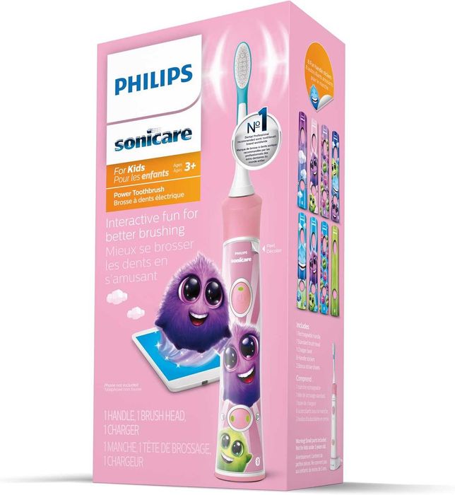 Детска електрическа четка за зъби Philips Sonicare for Kids 3+ Bluetooth HX6351/41 Pink