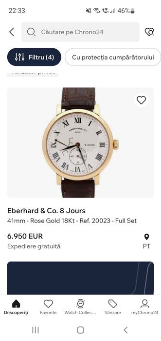 Eberhard&Co 8 Jours aur 18k