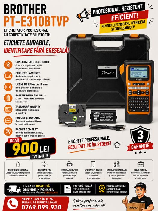 Brother PT-E310BTVP | Produs nou, sigilat | Livrare gratuita
