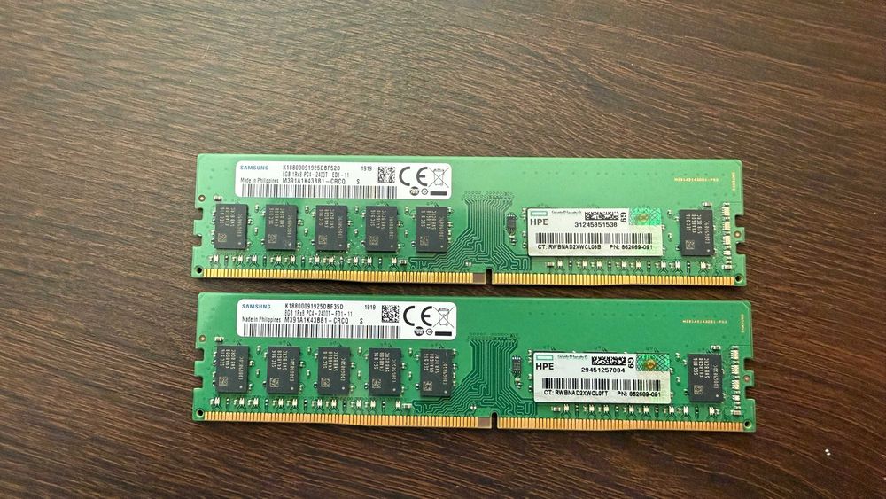 Memorie RAM Samsung 2x8GB DDR4 ECC Unbuffered 2400MHz (16GB total) - HPE MicroServer Gen10