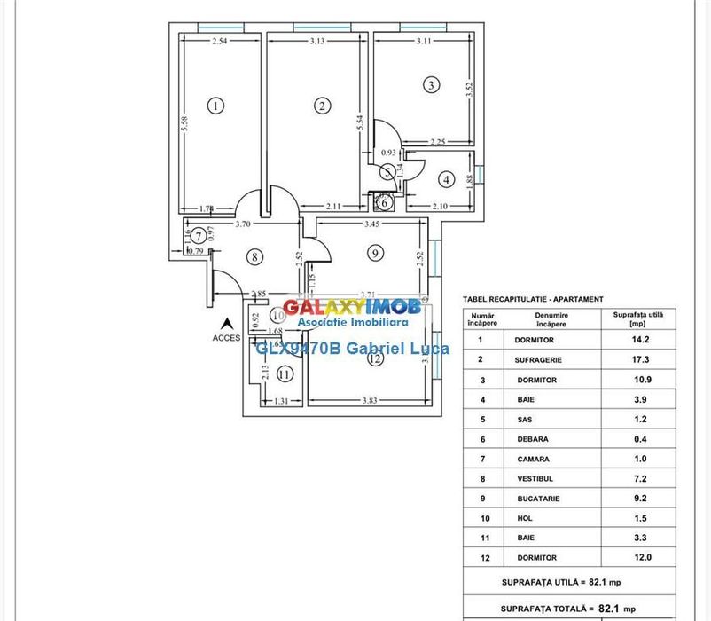 | Apartament 4 camere 82 mp | Decomandat | Podul Grant |