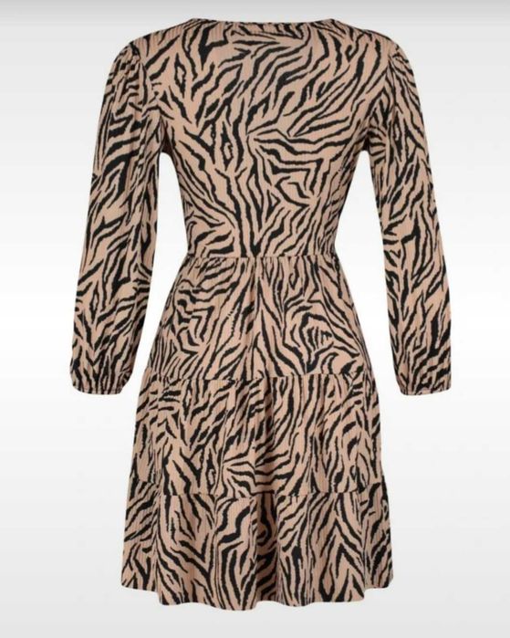 Rochie mini cu model zebra maro