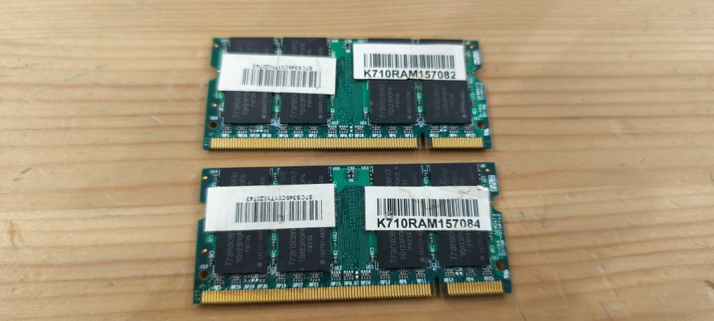 RAM памет DDR2 за лаптоп – 2×1GB Transcend (общо 2GB)