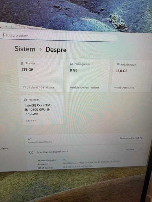 Sistem Desktop Gaming i5 10gen 16g 512g nvme RTX2060 super 8g