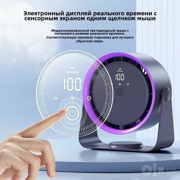 Вентилятор для циркуляции воздуха, безлопастной, бесшумный, 5 скоросте