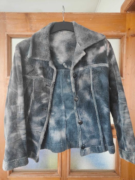 Geaca din velur bleu