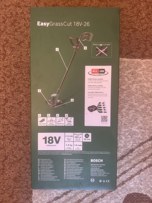 Trimmer Gazon Bosch EasyGrassCut 18V-26 (Nou, Fără Acumulator)