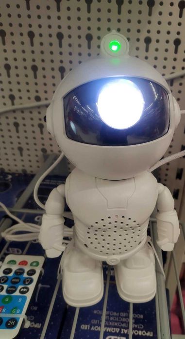 Робот нощна лампа LED прожектор и тонколона астронавт дистанц  11х8х20