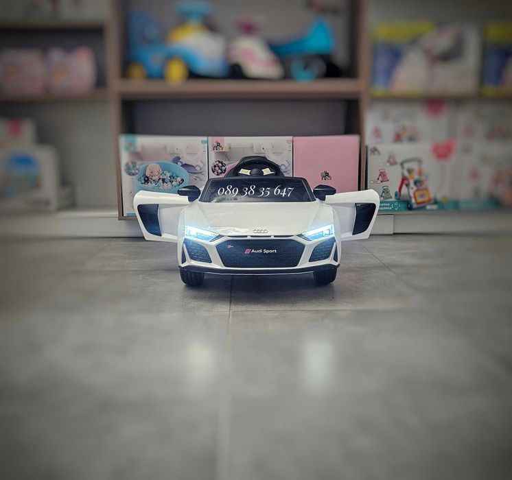 ТОП ЦЕНА!НОВО!Акумулаторна кола Audi R8 с 12V батерия,меки гуми,USB