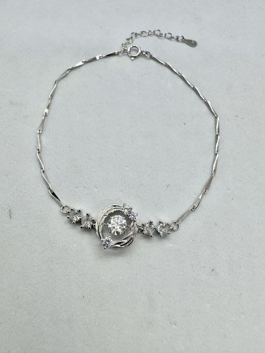 Сребърна гривна с мойсанит (Диамант) 0.5 карата