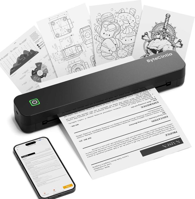 Мини джобен термопринтер ByteCintia – Bluetooth, без мастило