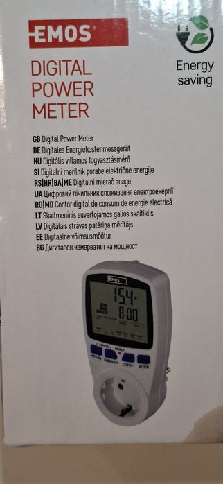 Priza cu contor energie, display LCD, max.16A, 2W-3680W