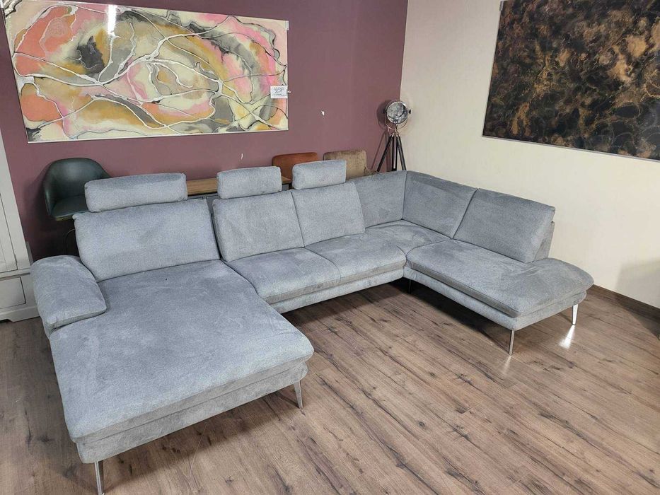 Сив П-образен ъглов диван от плат Dieter Knoll Arzona