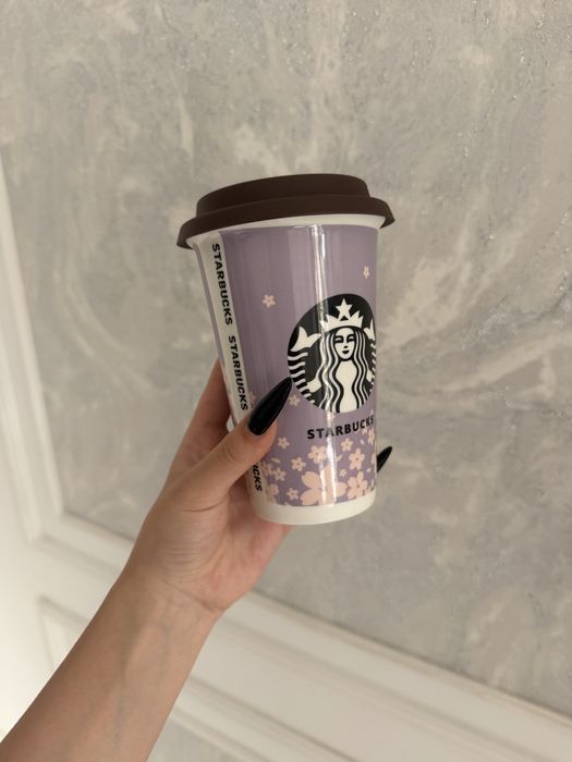 Starbucks Sakura керамический стакан с крышкой