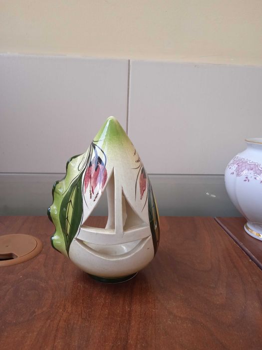 Hand made керамичен свещник ръчно рисуван