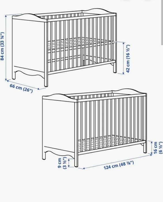 Vand patut ikea 60x120 stare buna cu saltea burete si cocos.