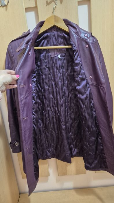 Кожено яке телешка кожа лилаво