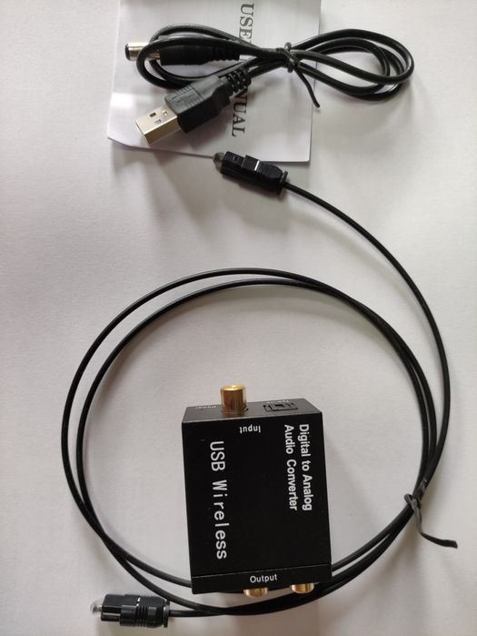 Оптичен конвертор цифров към аналогов RCA аудио Toslink,опция блутут