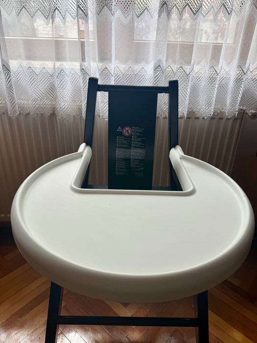 Ikea Blåmes Scaun de masă  înalt cu tavă pentru bebeluș negru