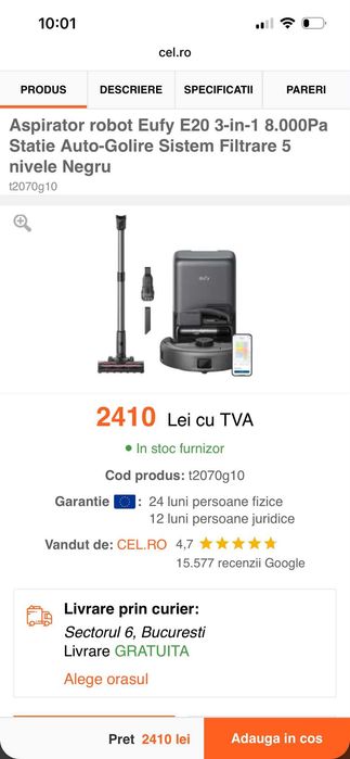 aspirator eufy e20 3 in 1 NOU