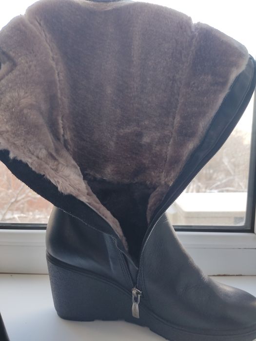 Сапоги зимние кожаные