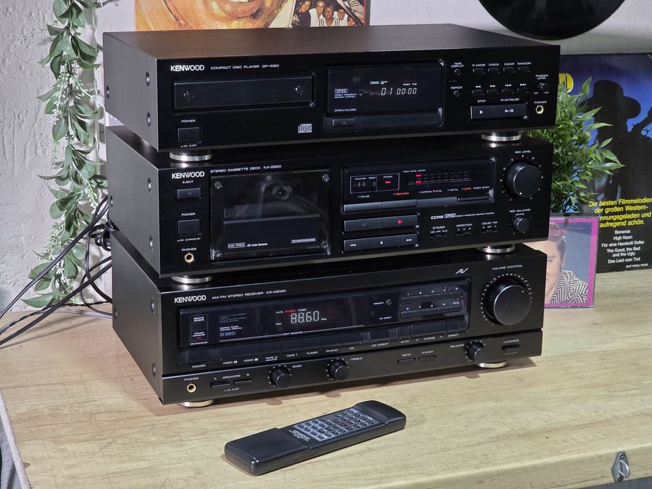 Linie audio KENWOOD , amplituner, deck, tuner, telecomanda, hifi retro