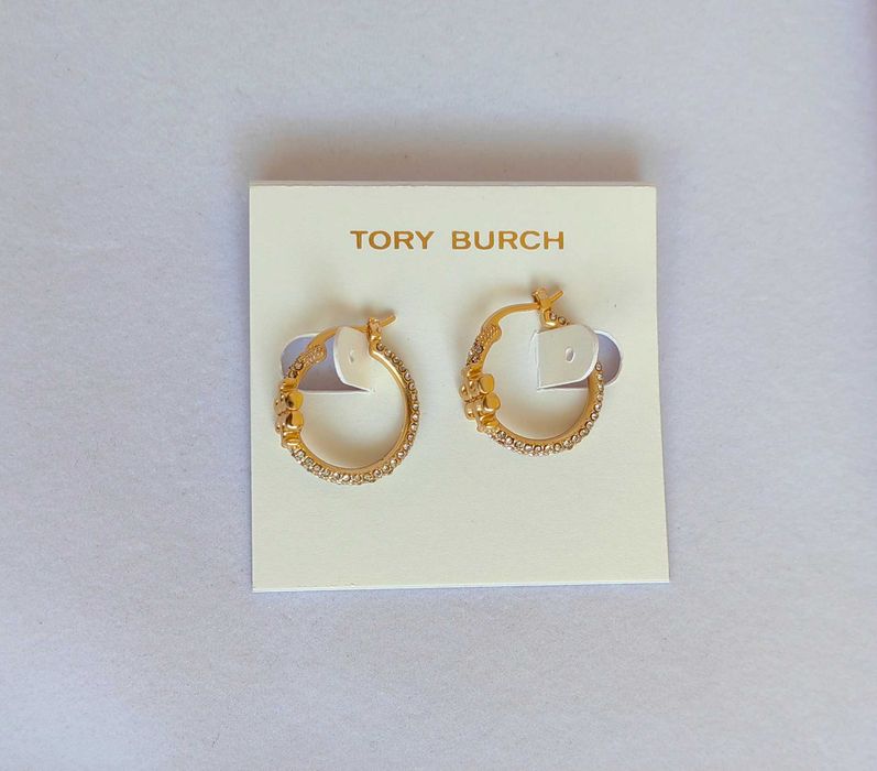 обеци на Tory Burch - small Miller stud hoop earrings