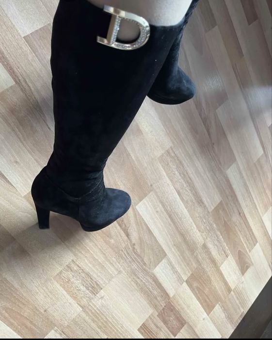 Сапоги зимние замша