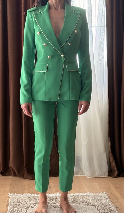 Costum elegant verde 2 piese BBY (Sacou & Pantaloni) - Mărimea S / 36