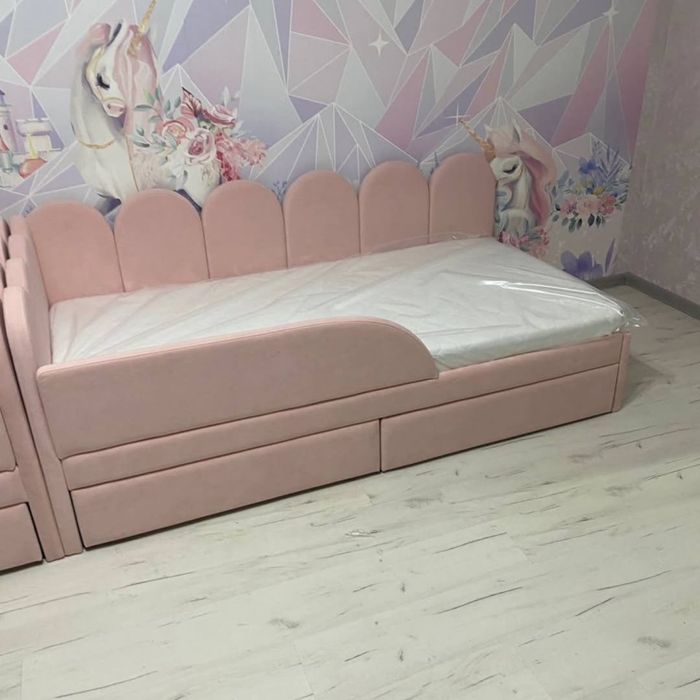 Детская мягкая кровать с механизмом и матрасом