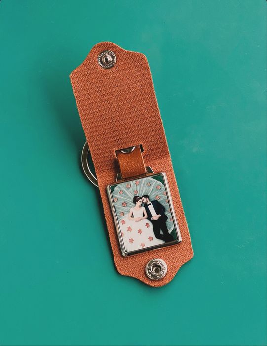 Кожен ключодържател със снимка и гравюра/подарък