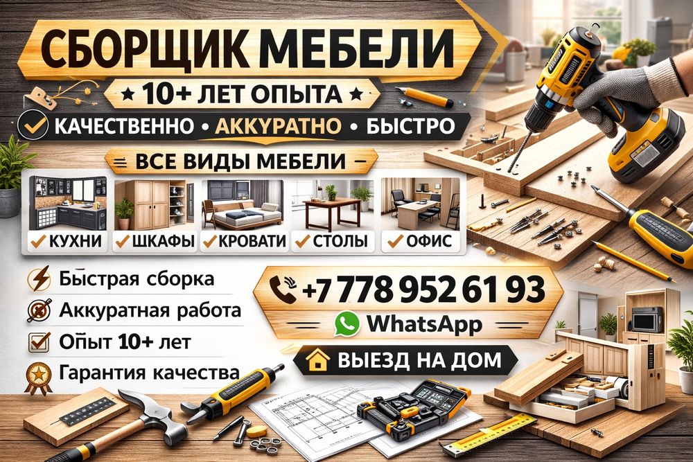 Жиһаз құрамыз,Сборщик мебел