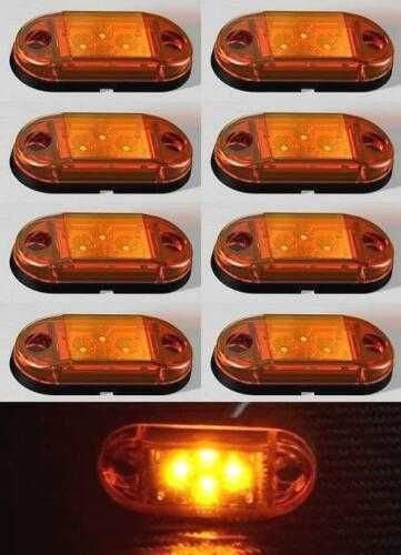 1бр. ЛЕД LED габарити светлини овал с 4 диода 24V за камион , 2 цвята