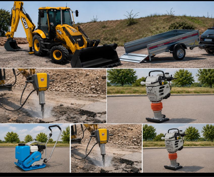 Inchiriez placa compactoare mai compactor picamer benzina  picamer electric buldoexcavator remorca basculabila