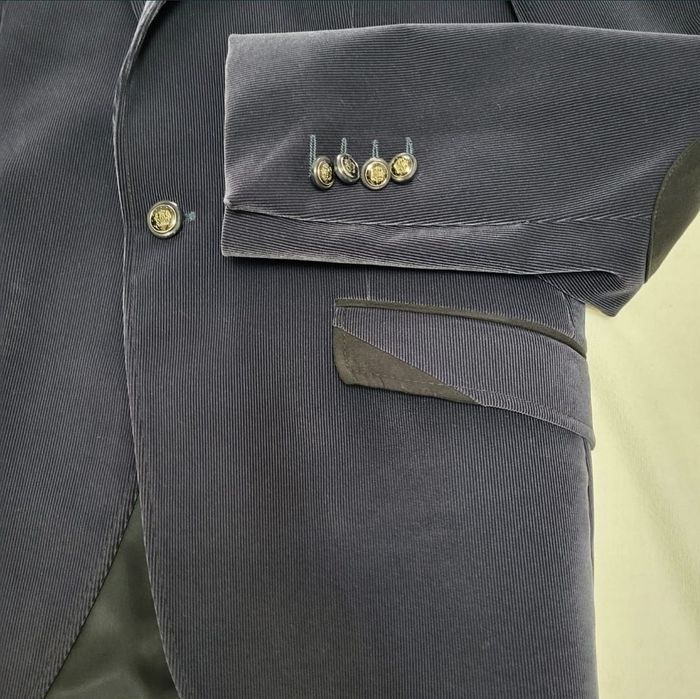 Sacou nou catifea bărbați mărime 46 blue-petrol