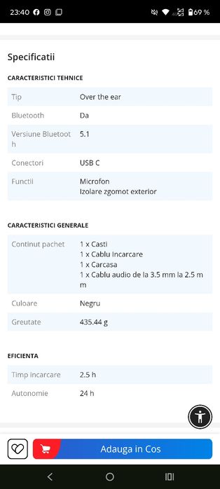 Căștile wireless Bose QuietComfort Black . produs nou