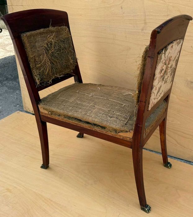 Taburet / băncuță vintage lemn masiv – stil Empire