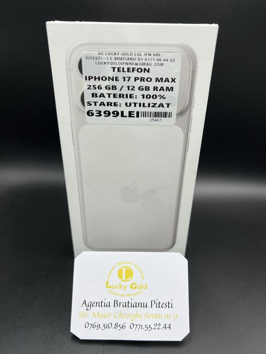 Iphone 17Pro Max 256GB 12GB Ram 100% Baterie cod produs 25467