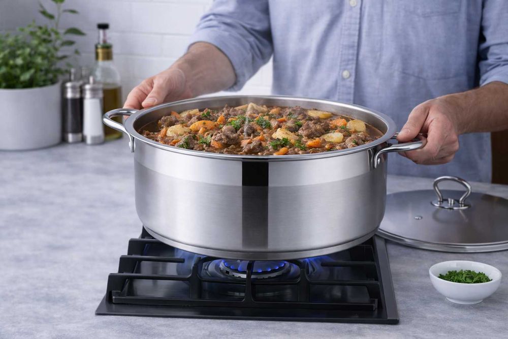 Cratita inox cu capac metalic Royalty Line 34 x 13 cm