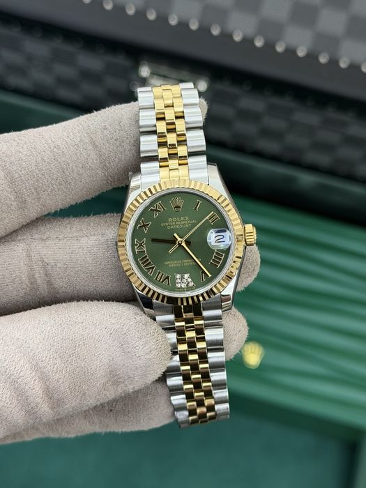 Rolex Datejust 31 Yellow Rolesor – Green Roman Dial Jubilee