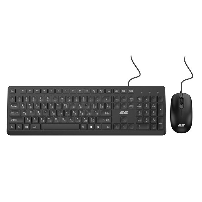 Проводной набор клавиатуры и мыши 2Е MK405 USB Black Low Profile