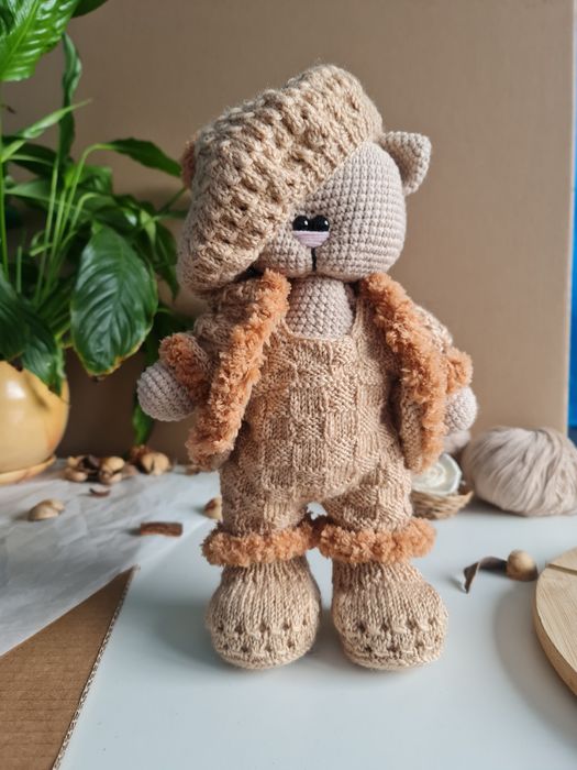 Амигуруми плетени играчки коте/зайче